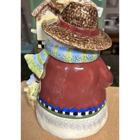 Gibson 2003 10.5 in Folic Snowman Cookie Jar Winter Decorations - Picture 7 of 13